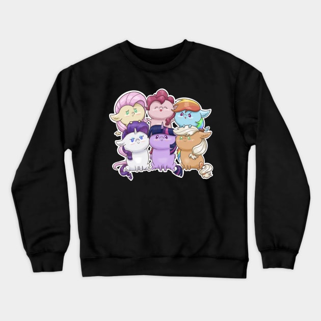 Chibi Mane 6 Crewneck Sweatshirt by CatScratchPaper